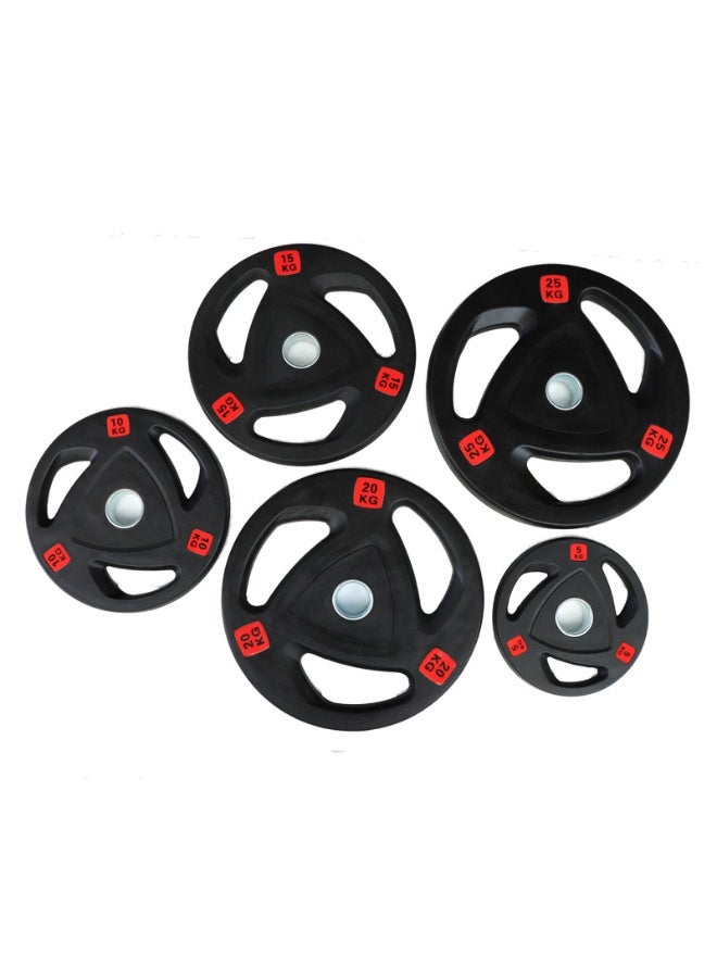 Olympic Rubber Weight Plates Pair with Tri-Grip Handles, Solid Cast Iron Barbell Discs 2.5kg–25kg for Strength Training, Weightlifting, Powerlifting, Home Gym & Muscle Building(2X20kg) - Image 2